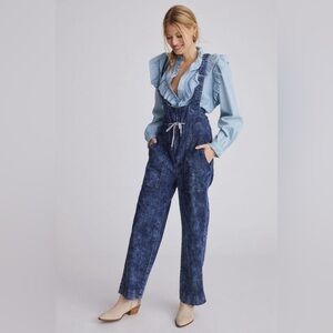 Pilcro Slouchy Denim Pinafore Jumpsuit from Anthropologie